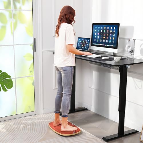 farexon Electric Standing Desk 71 x 28in with Power Outlets, Rolling Stand up Desk with Large Mouse Pad, 3 USB Ports & 3 Power Outlets, Easy to Set Home Office Gaming Computer Table, Black - color: Black, size: 70 x 27''-Outlets
