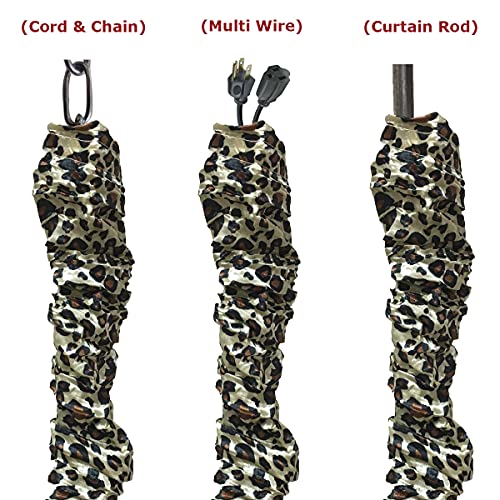 Royal Designs, Inc. Cord & Chain Cover 4 ft Silk Type Fabric, Chandelier Pendant Lighting Chain & Cable Management, Touch Fastener, Leopard Brown - 1 Pack - color: Leopard Brown, size: 1 Pack