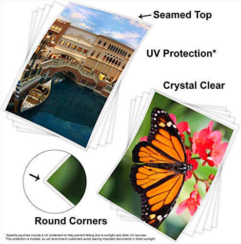 Apache Letter Size Matte-Gloss Laminating Pouches, 5 Mil, 50 Pack, Holds 8.5 x 11 Inch Projects (9x11.5" Pouch Size), Thermal Laminator Laminating Sheets, Clear, Round Corners, Elite Specialty Line - size: LETTER Matte-Gloss 5mil 50 Pack Elite Specialty