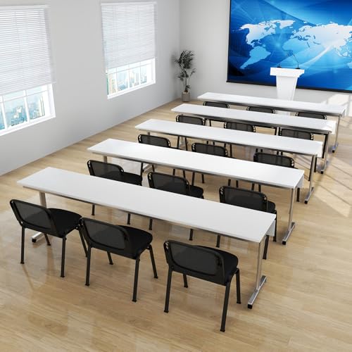 GIANTEX 5-Pack Stackable Waiting Room Chairs, Guest Reception Chair, Black