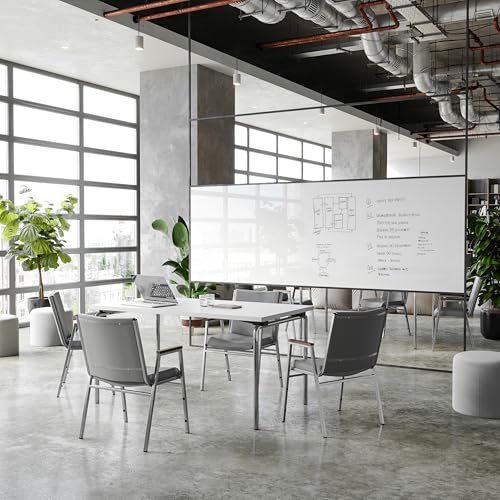 Flash Furniture Hercules Vinyl Stack Chair with Arms, Gray, 4-Pack - color: Gray Vinyl, size: Set of 4