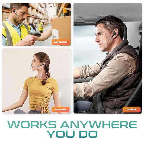 Herloreen Bluetooth Headset with Mic & Charging Case for Work - style: Headset + Charge Case-K30
