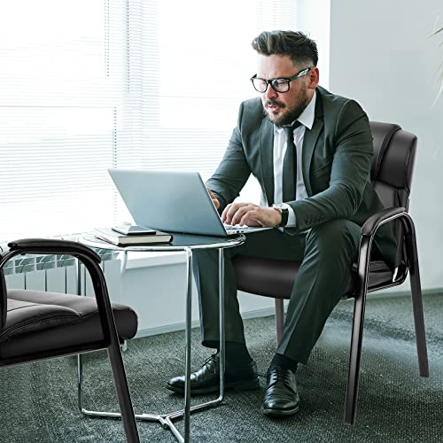 OLIXIS Office Waiting Room Chairs Set of 2, Stationary Side Guest Chair - color: Inky