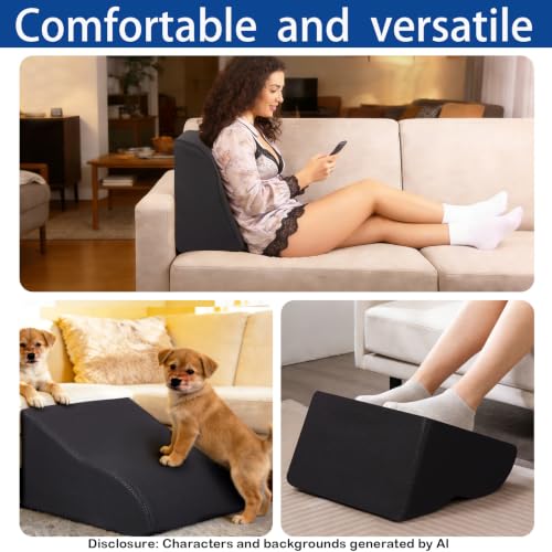 Foot Rest for Under Desk at Work, Ergonomic Under Desk Footrest with Washable Cover for Office, Home & Gaming Leg Elevation Pillow Black - color: A-black