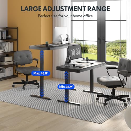 FLEXISPOT Comhar 48" Electric Standing Desk with Drawers, USB Charging Ports, Quick Assembly, Height Adjustable Sit Stand Computer Desk with Child Lock for Contemporary Home Office, Black - size: 48"Black