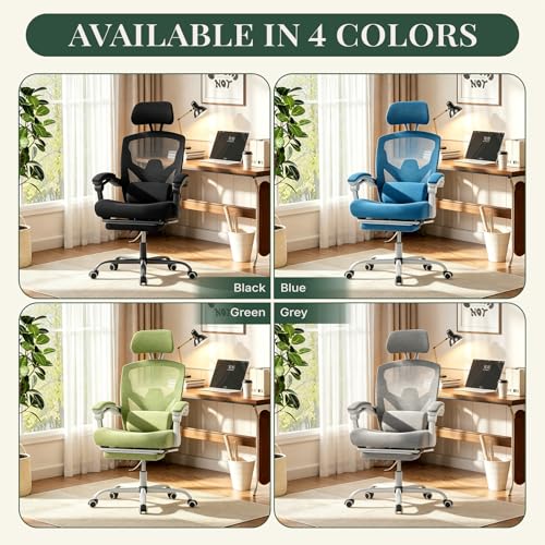 Ergonomic Office Chair with Footrest, Computer Gaming Chair