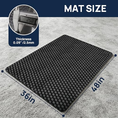 Chair Mat for Low Pile Carpet 36" x 48" PVC Office Carpet Protector, Black - size: 36" x 48" Black (for low-pile carpet)