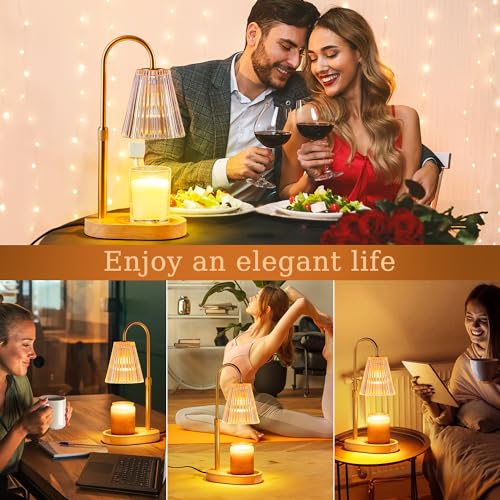 Candle Warmer Lamp with Timer - Electric Candles Wax Warmers Glass Lamps - color: Amber