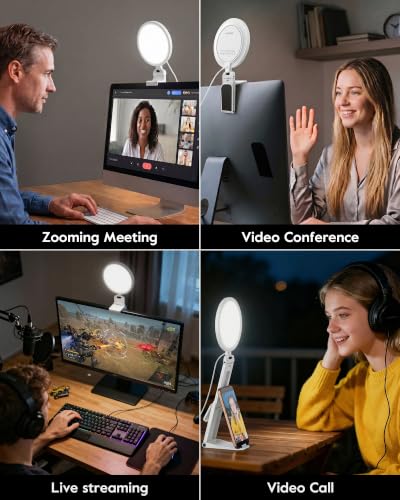 Computer Lighting for Video conferencing with Flexible Clip, 50 Modes - color: White 1 PSC