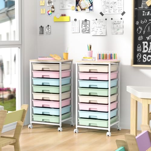 SYKIARIOL Rolling Cart with Drawers, 8 Drawers Utility Cart, Rainbow - color: Rainbow