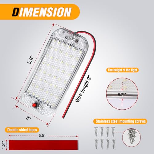Nilight LED Dome Light 8PCS 6 Inch Interior Light White - color: White Interior Lights-6" 4PCS
