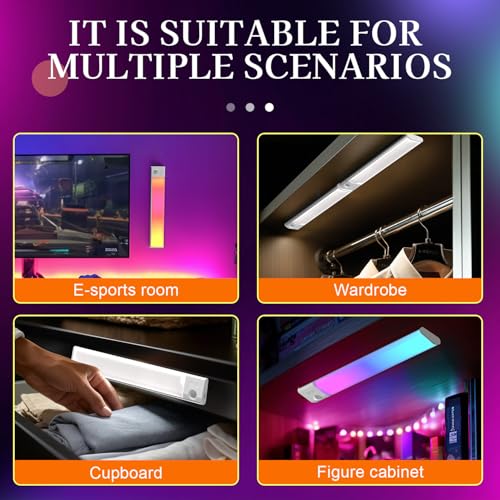 Motion Sensor Under Cabinet Light, 7-Color Rechargeable LED
