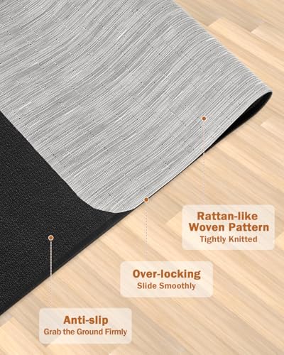 Blvornl Office Chair Mat for Hardwood Floor, 45"*53.1" Desk Computer Chair Mat for Hard Wood, Large Anti-Slip Hard Floor Protector Rolling Chair Mat, PVC Mat Desk Rug for Office and Home Silver Grey - color: Silver Grey, size: 45"*53.1"