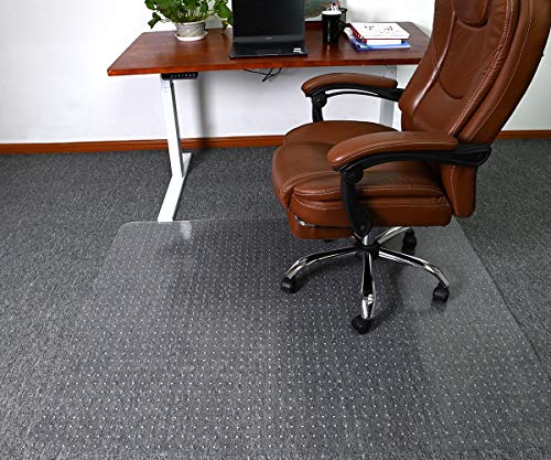 Office Chair Mat, 45" x 53" Clear Carpet Chair Mats for Low Pile Carpeted Floors Home Office, Studded Floor Mat for Office Chair on Carpet