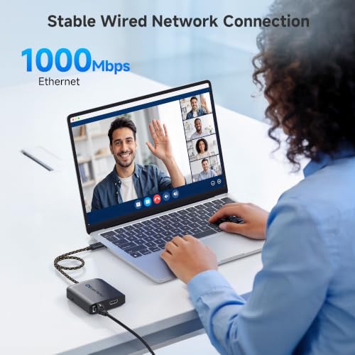 Cable Matters USB C Hub HDMI 2.1, 8K Video, Gigabit Ethernet | 8K@30Hz / 4K@120Hz, 100W Charging, 5Gbps Data Transfer, Max 4K@60Hz on macOS, Compatible with Thunderbolt 4/5