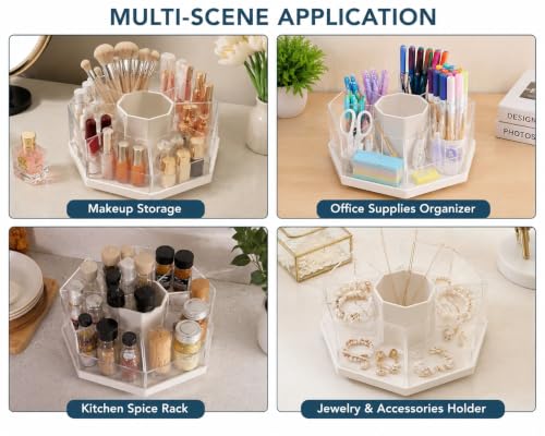 Rotating Pen Holder for Desk, 360 Degree Desk Organizer, Desktop Storage
