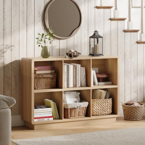 ChooChoo 6 Cube Storage Organizer, Wooden Bookcase with Storage, 43 Inch - color: Natural, size: 2-tier 6-cubes
