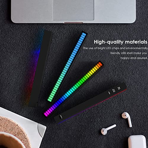 Soulpunk RGB Rechargeable Sound Control Light, Voice-Activated Pickup Music Rhythm Lights, Ambient Light, for Car, Gaming Room Decorations(4Pack) - color: 4Pack-Black