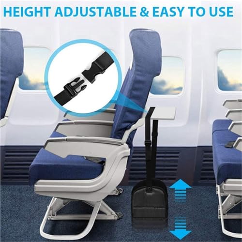 Airplane Foot Hammock, Rest for Under Desk at Work, Length Adjustable for Airplane, Office, Under Desk, Car
