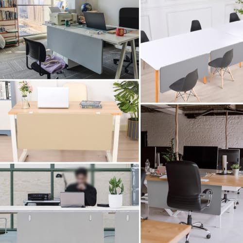 JYHHCYS Felt Board Modesty Panel for Desk, 20 30 40 50 60 Inch Customizable Clamp On Desk Privacy, Sound Absorbing Cubicle Desk Divider for Above Or Below Desktop