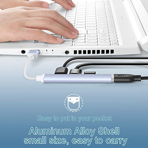 4-Port USB Hub Port Splitter: USB Port Expander - size: 1-Pack