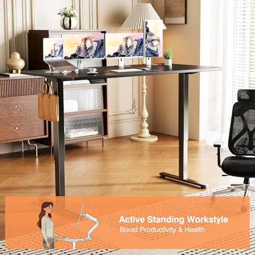 Sweetcrispy Electric Standing Desk, Computer Desk, 55 Inch - color: Black, size: 55x24 inch