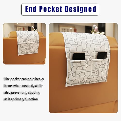 Velvet Recliner Headrest Pillow, Non-Slip Neck Support, Light Geometry - color: Light Geometry