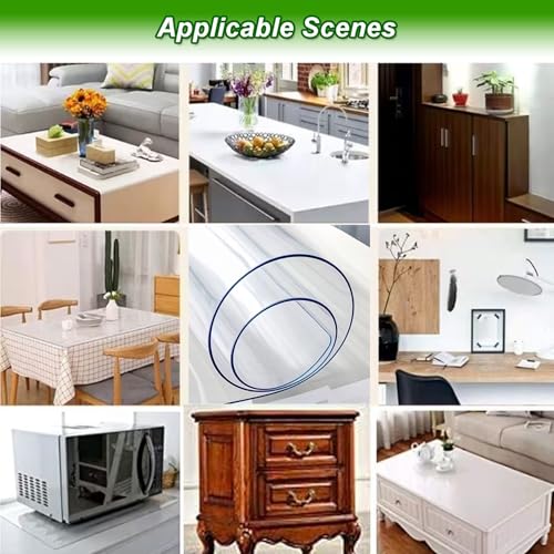 12 x 12 in Transparent Table Protector Mat - Heavy Duty Clear Plastic Desk Cover for Wood Furniture, Waterproof Heat Resistant Dining Table Topper, Protective Pad for Office Desk, Craft Table