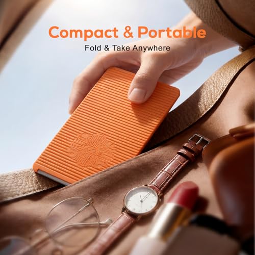 Flexible Silicone Aluminum Phone Stand,2026 New Anti-Slip Fexible Silicone Phone Holder,Folded into Any Shape Phone Holder for Tablet Laptop,Travel, Desk,Bed,Treadmill -2 Pcs - color: Black+Orange