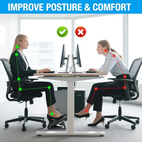 Adjustable Foot Rest Under Desk for Office,Home, Gaming & Study - color: Black, size: Extra Large