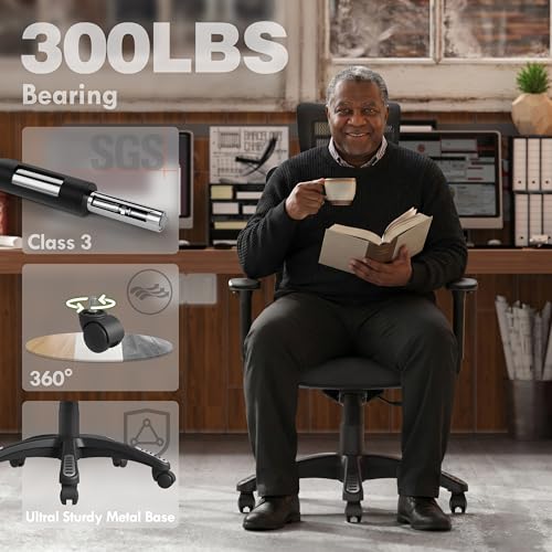 ELABEST Mesh Office Chair,Ergonomic Computer Desk Chair,Sturdy Task Chair- Adjustable Lumbar Support & Armrests,Tilt Function,Comfort Wide Seat,Swivel Home Office Chair (Onyx) - color: Onyx