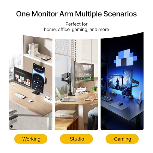 monTEK Dual Monitor Mount Tall Monitor arms for 17 to 35 Inch Screen - size: Dual Mount
