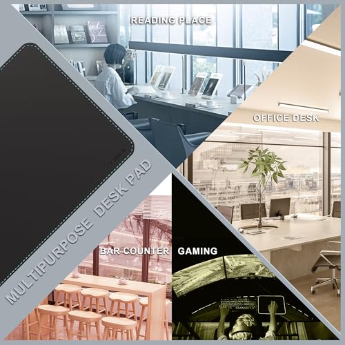 CENNBIE Leather Desk Mat - 31.4" x 19.6" Computer Desk Pad (Black) - color: Black, size: 19.6" x 31.4"