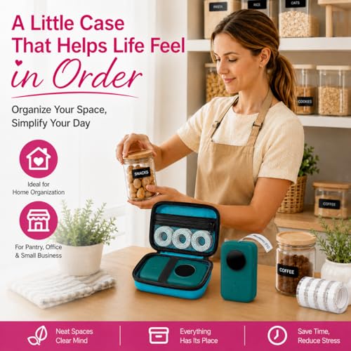 PAIYULE Hard EVA Case for Phomemo D30/D35 for Nelko P21 Label Maker - color: Deep Green