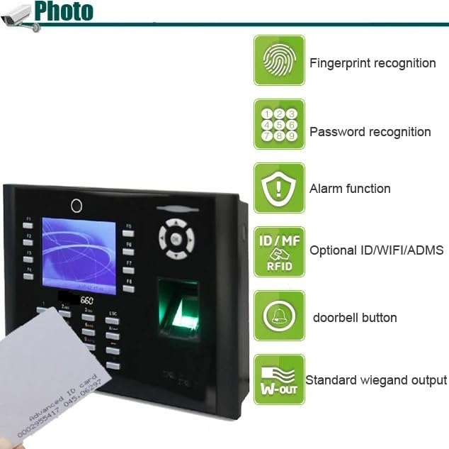 Time Clock for Small Businesses, Fingerprint Time Attendance Terminal 3.5 Inch Screen ID Card Finger Prints Time Clock Machine for Offices, Factories, Hotels, Schools and More(ID Function) - size: ID function
