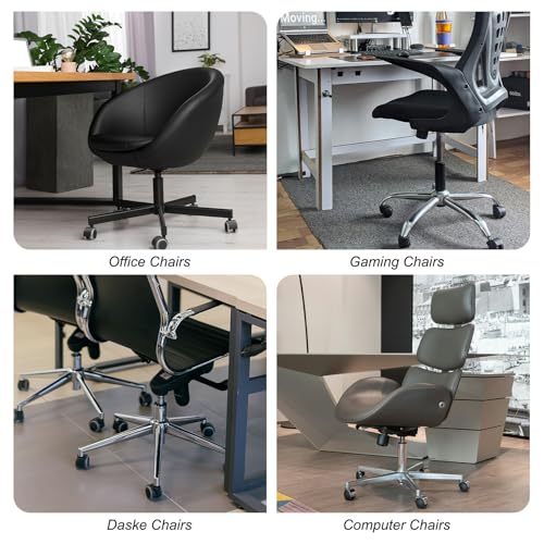 PATIKIL 3 Inch Office Chair Wheel Replacement, 5 Pack Desk Chair Wheels with 7/16" x 7/8" Quite Rolling Caster Wheels 154 Lbs Per Wheel for Wood Floors Carpet, Black - color: Black