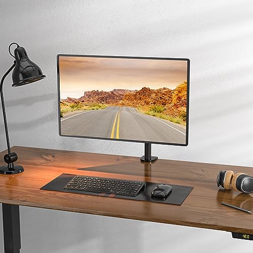 WALI Single Monitor Mount, Single Monitor Arm Desk Mount, Up to 32 inch Ultrawide, Regular Screens up to 27 inches, 22lbs, Adjustable Mount with C-CLAMP for Home Office Application(M001), Black - size: 13"-27", style: Single