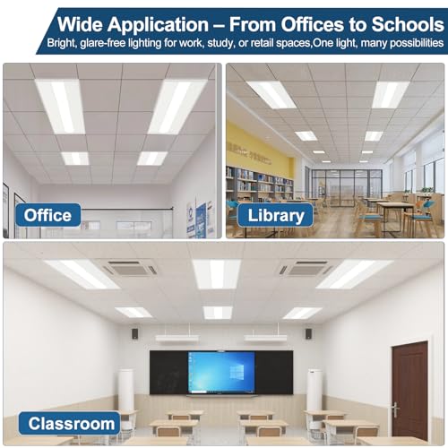 2x4 LED Troffer Light, 4-Pack, Backlit Panel, 30W–72W Selectable, 5CCT, 0–10V Dimmable, ETL, Drop Ceiling - size: 2x4FT-4pack