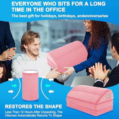 TALSTILA Foot Rest for Under Desk at Work, Under Desk Footrest, Ergonomic 3 Adjustable Heights Footrest, Footrest with Feet Warm Pocket, for Office Desk & Office Chair - Back & Leg Hip Pain Relief