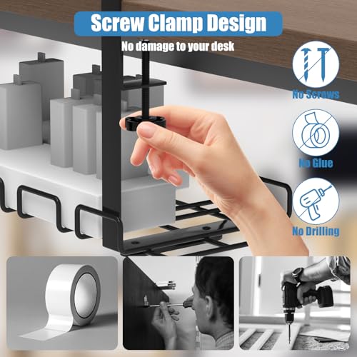 Under Desk Cable Management Tray with 52Pcs Different Essential Accessories