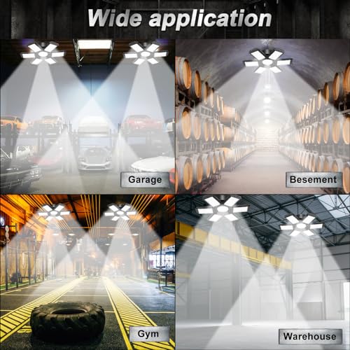 AUDLES Garage Lights 2 Pack, Garage Lights Ceiling LED 20000LM 6500K - size: Standard 200W-2PACK