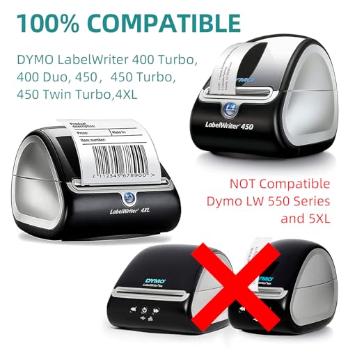 2640 Labels Replacement Compatible for DYMO 30323 2-1/8x4 Shipping and Address Labels (Not for Dymo 550, 5XL) Used with Labelwriter 450,450 Turbo,4XL,LabelChoice 12 Rolls 2.125x4 Direct Thermal Labels - color: Dm30323-12 Rolls