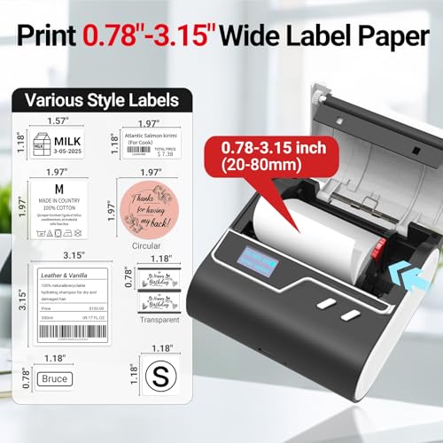 ORGBRO Label Maker Machine, Z3 Barcode Label Printer, 3 Inch Bluetooth Thermal Label Maker for Address, Small Business, Kids School Items, Large Sticker - color: Silver