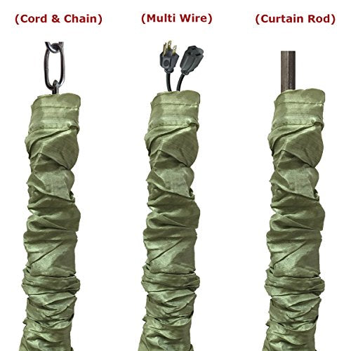 Royal Designs, Inc. Cord & Chain Cover 4 ft Silk Type Fabric, Chandelier Pendant Lighting Chain & Cable Management, Touch Fastener, Pear Green - 1 Pack - color: Pear Green, size: 1 Pack