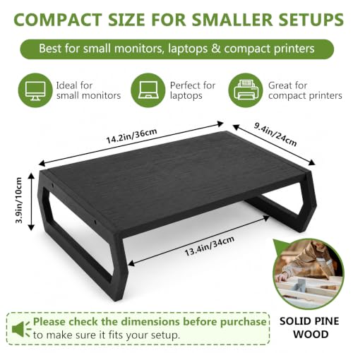 Wenqik Solid Pine Wood Laptop Riser, 14.2" Wooden Laptop Stand for Desk - style: Hexagonal Design