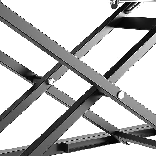 Decoholic 24 inch Height Adjustable Standing Desk Converter(Black) | Scissors Lift Keyboard and Mouse Riser,Ergonomic Sit Stand Workstations,suitable to hold large/small items