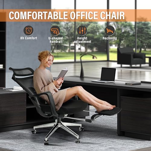 Breathable Office Chair,Adjustable Headrest Support,400lbs