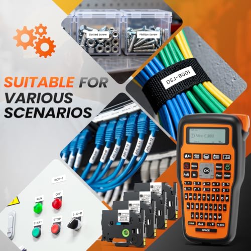 Vixic Label Maker Machine with Tapes, E1000 Industrial Cable Wire Labeler