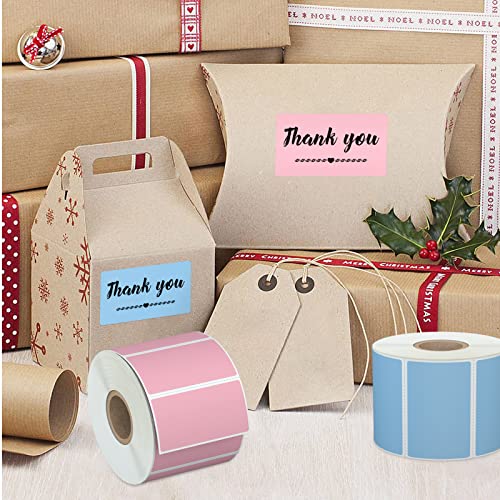 Misofuki 2.25x1.25 1000 Rectangular Red Direct Thermal Labels Roll Compatible with Zebra, Rollo, MUNBYN, Self-Adhesive Direct Thermal Labels - color: R-1-rd