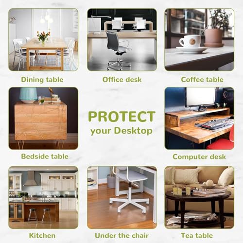 14 x 51 Inch Clear Table Cover Protector, Clear Desk Mat, Transparent Table Protector, 1.5mm Plastic Table Cover, Vinyl Table Protector, Desk Mats on Top of Desks - size: 14" x 51"